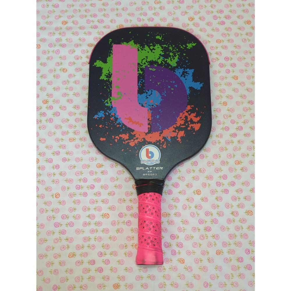 Baseline Paint Splatter Pickleball Paddle, EUC BRSSP3